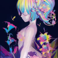 ONOTAKU「その姿は百合の花」 サムホール   「Her appearance is like a lily flower.」 (22.7×15.8cm)