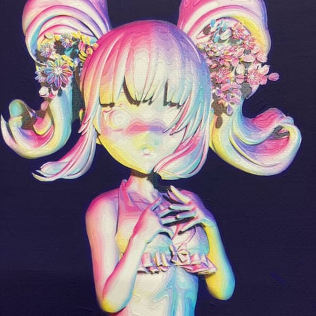ONOTAKU「こっち見たこっち見たこっち見た！」 F3号  　「Looked this way, this way, this way!」 (27.3×22.0cm)