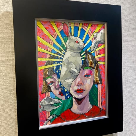 荒木名月「月の娘たち」 F4号　Araki  Natsuki  「Girls of the Moon」 (33.3×24.2cm)