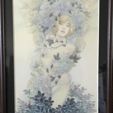 松平一民   「天降る神」(アモルカミ)  F4号      Matsudaira Kazutami   「god who sends down from heaven」　33.3×24.2cm
