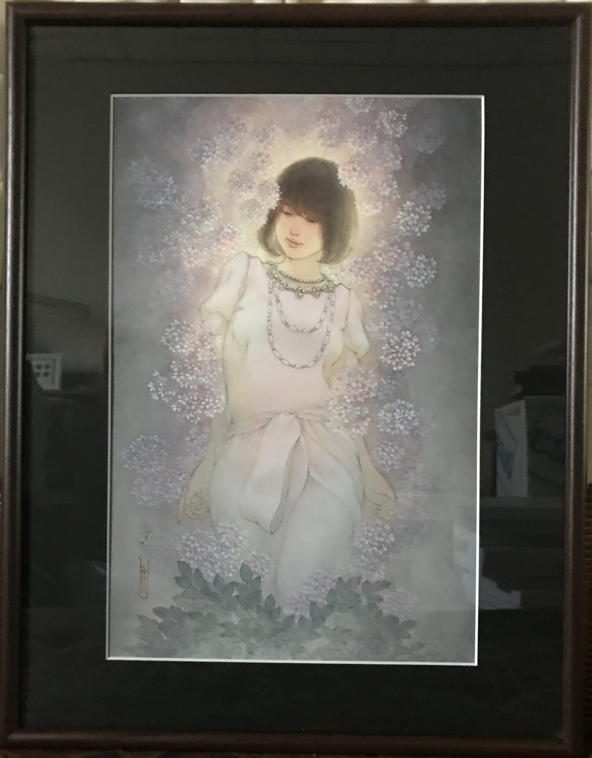 木花佐久夜毘売 日下里美 絵画 日本画 額装 木花之佐久夜毘売 文化遺産