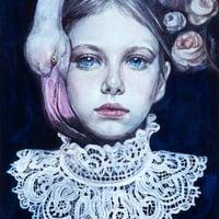 遅野井梨絵 「夜に近い色」 サムホール　Osonoi  Rie　  (22.7×15.8cm)