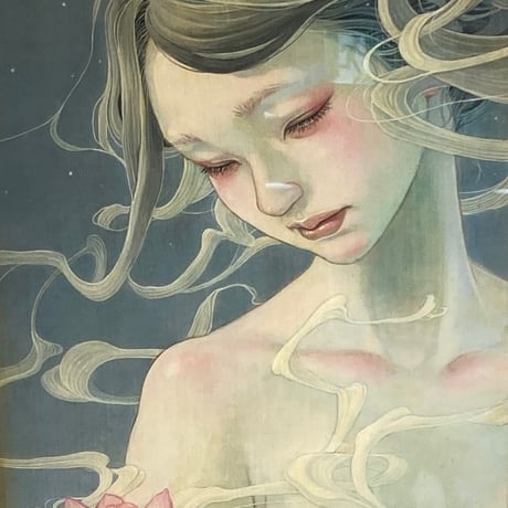 平野実穂　「夜明けの記憶ー自己ー」　WF4号　66.6×24.2cm