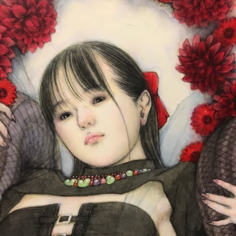 松平一民   「闇龗と大蛇」  P6号    Matsudaira Kazutami    41.0×27.3cm