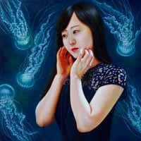 山本真矢   「見つめる」  S3号   　Yamamoto Maya　　(27.3×27.3cm)