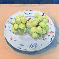 宮田みな美　「葡萄のある静物画」 F4号　Miyata  Minami  「Still Life with Grapes」 (24.2×33.3cm)