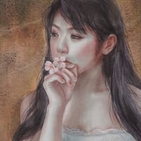 徳田明子　「初 恋」　F2号　24.0×19.0cm