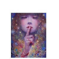 市川光鶴「ひみつ」F0号　　Ichikawa  Mitsuru　「secret」  (18.0×14.0cm)