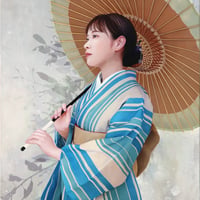 久下じゅんこ　「葉 風」 F8号    Kuge Junko  (45.5×38.0cm)