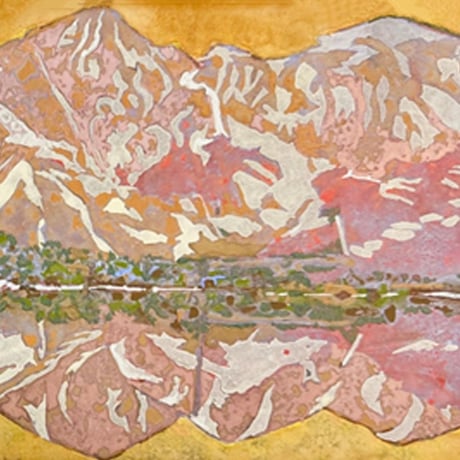 村尾優華 「鏡の山」 W0号　Murao  Yuhka 「A Mountain reflected in a Mirror」 (14.0×18.0cm ×2点)