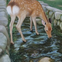 朝日夏実　「潤 す」　M4号　Asahi Natsumi   (33.3×19.0cm)