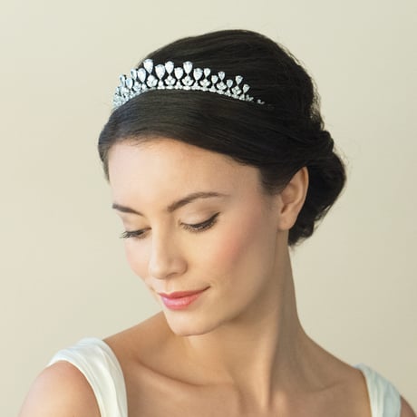 【受注オーダー】Ivory&Co. TEARDROP RHODIUM CRYSTAL DIADEM ティアラ