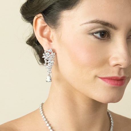 【受注お取り寄せ】Ivory & Co.  PERFECTION RHODIUM CRYSTAL SPARKLING STATEMENT EARRINGS