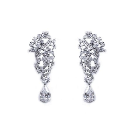 【受注お取り寄せ】Ivory & Co.  PERFECTION RHODIUM CRYSTAL SPARKLING STATEMENT EARRINGS