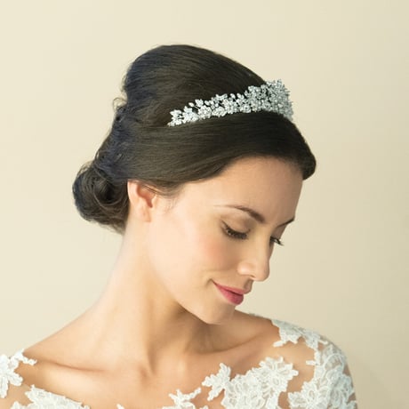 ⭐︎受注オーダー⭐︎ PHEODORA RHODIUM CRYSTAL PEARL VINTAGE TIARA