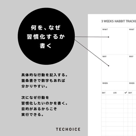３週間習慣化トラッカー｜3WEEKS HABBIT TRACKER｜A5タテ【ダウンロード製品】