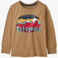 patagonia#60372 Grayling Brown (GRBN)/ベビー・ロングスリーブ・リジェネラティブ・オーガニック・サーティファイド・コットン・フィッツロイ・フラーリーズ・Tシャツ