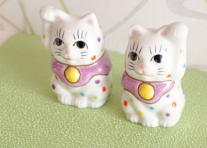 宮創製陶所｜1.5寸招き猫(薄紫色) | セラボクタニ公式オンライン