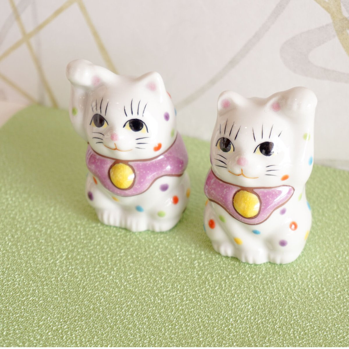 宮創製陶所｜1.5寸招き猫(薄紫色) | セラボクタニ公式オンライン