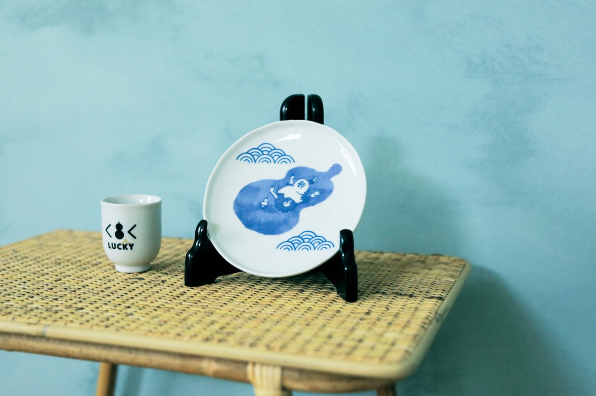 九谷焼　福壺 九谷焼福壺