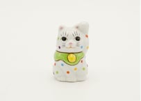 宮創製陶所｜1.5寸招き猫(黄緑色)