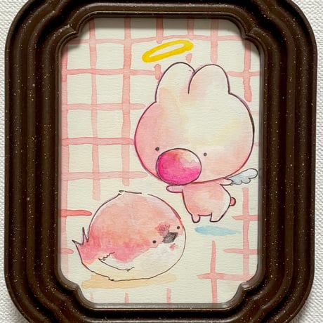 ［西瓜みい］オカユウリ×西瓜みい 二人展 展示作品『ふたりはなかよし』