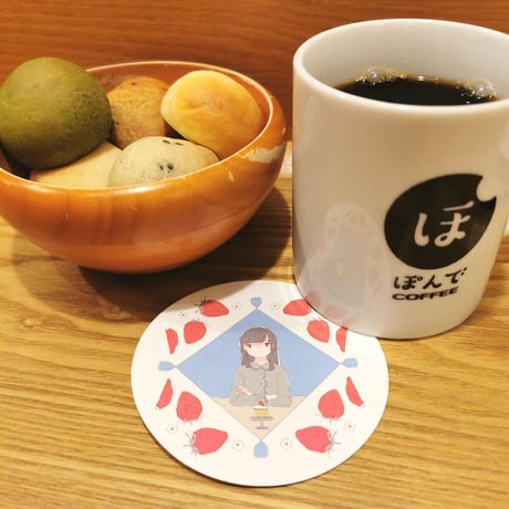 ［おさかなゼリー × ぽんでCOFFEE］コースター（単品）
