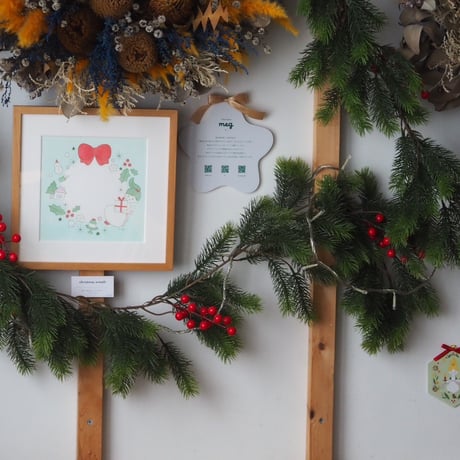 ［meg］個展 Ornament　原画『christmas wreath』
