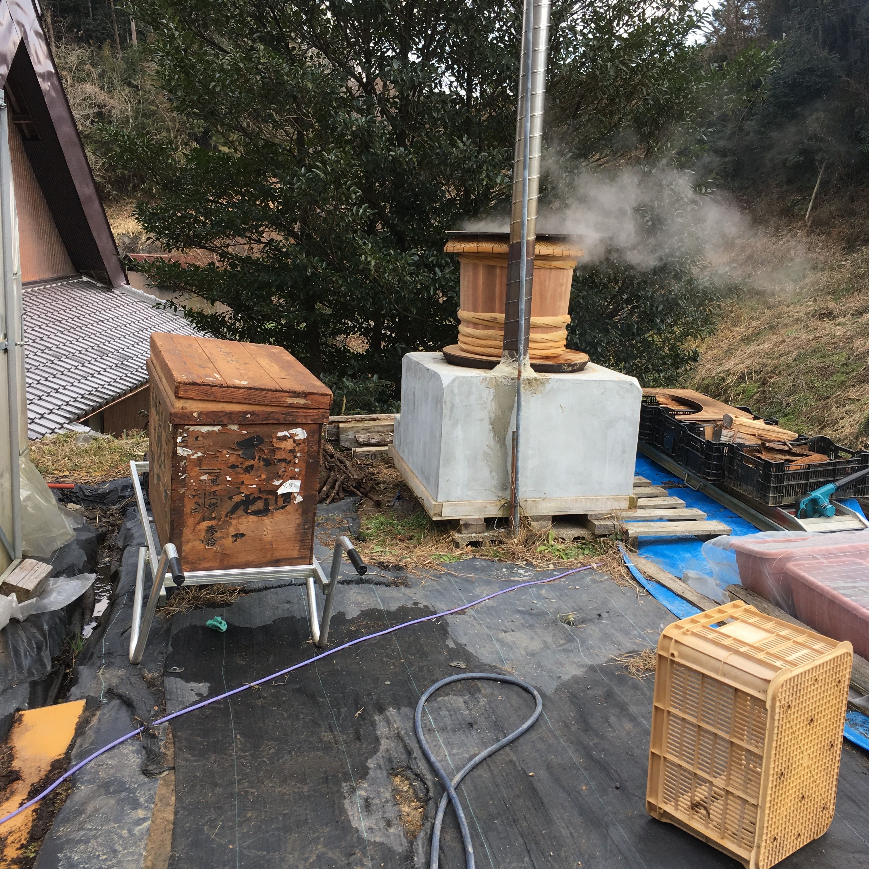 万能天火調理器 赤 直径約30cm 遠赤外線　オーブン　アンティーク　古民具 大和薪火寒茶 | みとちゃ農園の販売サイト