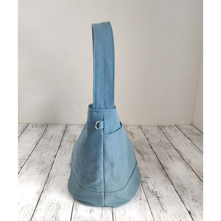 バケツ型トートバッグM【ライトブルー】 | shiba_como STORE