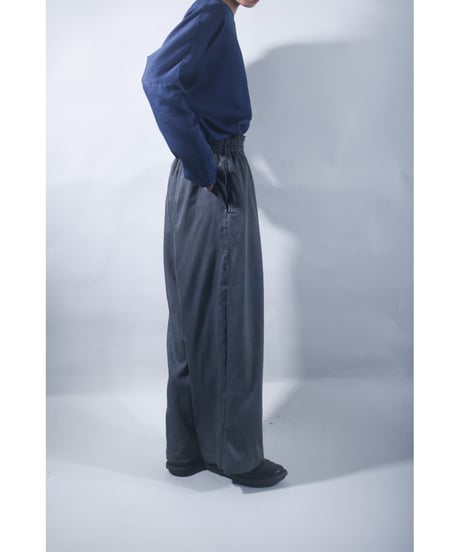 1.Lumo-pants/Organic cotton satin/Bluish gray