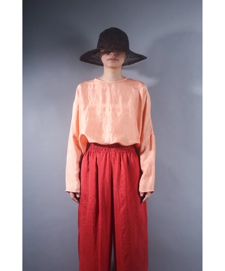 2.Fendo-Long sleeve tops short/ Silk khadi /Pink sky