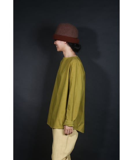 5.Boat /Pullover/Organic cotton/Size-Free(unisex)/Greenish  mustard yellow