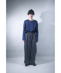 1.Lumo-pants/Organic cotton satin/Bluish gray