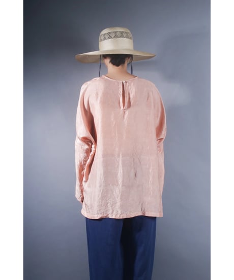 3.Fendo-Long sleeve tops short/ Silk khadi /Petal pink