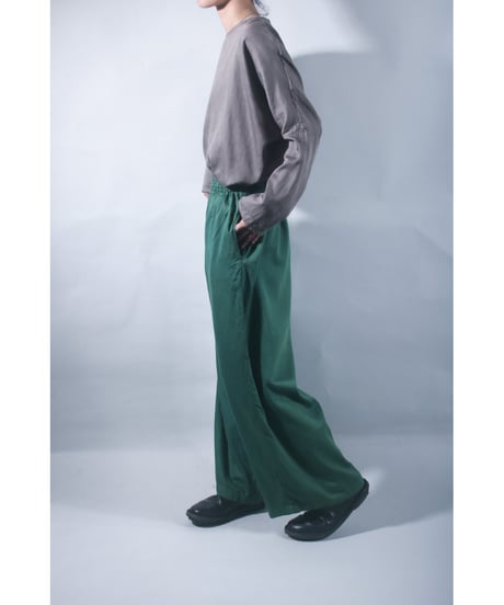 3.Lumo-pants/Organic cotton satin/Turquoise green