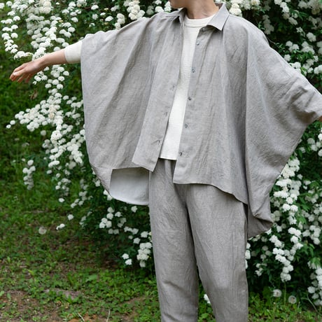 シルッキコクーンシャツ -SILKKI LINEN- Charcoal brown
