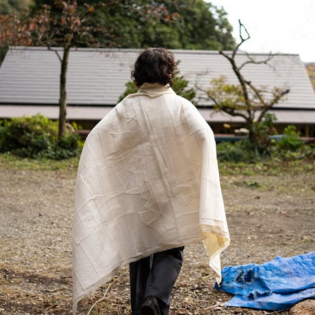 シルッキアップサイクルブランケット -silk and wool- White