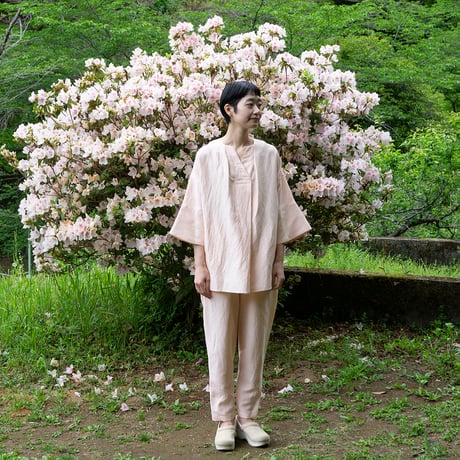 シルッキフレアスリーブチュニック -SILKKI LINEN- Soft pink