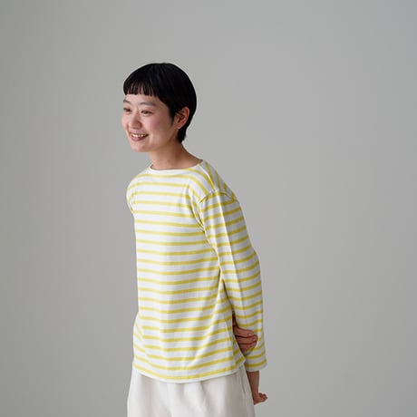 シルッキボーダーカットソー -White and Yellow-