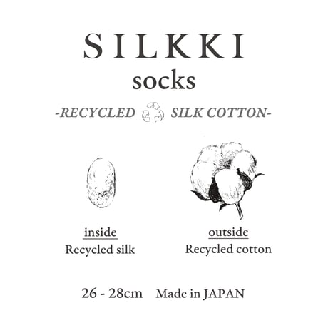 ［9色展開］シルッキソックス -リサイクルシルクコットン- 23-25cm