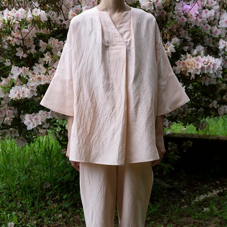 シルッキフレアスリーブチュニック -SILKKI LINEN- Soft pink