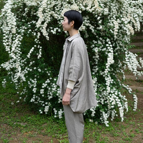 シルッキコクーンシャツ -SILKKI LINEN- Charcoal brown