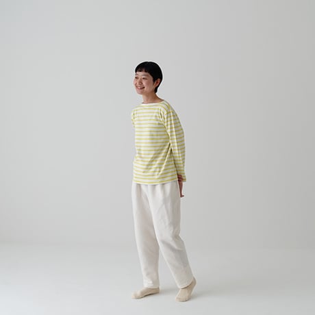 シルッキボーダーカットソー -White and Yellow-