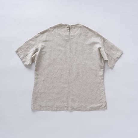 シルッキショートスリーブトップス -SILKKI LINEN- Silver beige