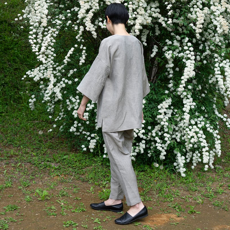 【びば★さま専用ページ】linenフラックス生成り＆チャコールグレー＊パンツ シルッキパンツ -SILKKI LINEN- Charcoal brown | SILKKI