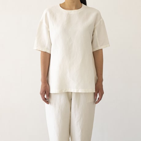 シルッキショートスリーブトップス -SILKKI LINEN- White