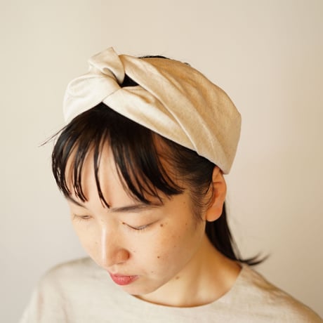 シルッキヘアバンド -SILKKI LINEN- Silver beige