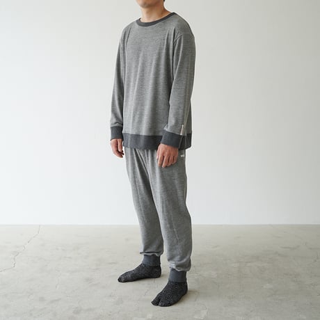 ［シルクパジャマ］シルッキエアトップス Gray 男性用
