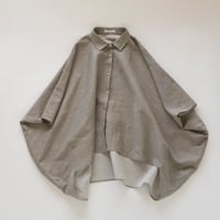 シルッキコクーンシャツ -SILKKI LINEN- Charcoal brown